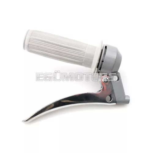 Gázmarkolat szerelvény alumínium szürke 22mm, 105mm, Zündapp, Kreidler, Hercules, Puch, DKW, KTM, moped, mokick
