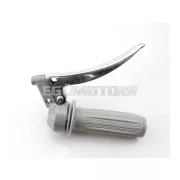 Gázmarkolat szerelvény alumínium szürke 22mm, 105mm, Zündapp, Kreidler, Hercules, Puch, DKW, KTM, moped, mokick