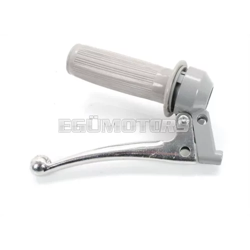 Gázmarkolat szerelvény szürke alumínium 22mm, 105mm, 28mm, Zündapp, Kreidler, Hercules, Puch, DKW, KTM, moped, mokick