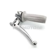 Gázmarkolat szerelvény szürke alumínium 22mm, 105mm, 28mm, Zündapp, Kreidler, Hercules, Puch, DKW, KTM, moped, mokick