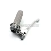 Gázmarkolat szerelvény alumínium szürke 22mm, 105mm, 26mm, Zündapp, Kreidler, Hercules, Puch, DKW, KTM, moped, mokick