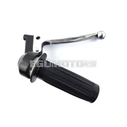   Gázmarkolat szerelvény fekete, golyós végű, 22mm,105mm, Zündapp, Kreidler, Hercules, Puch, DKW, KTM, moped, mokick