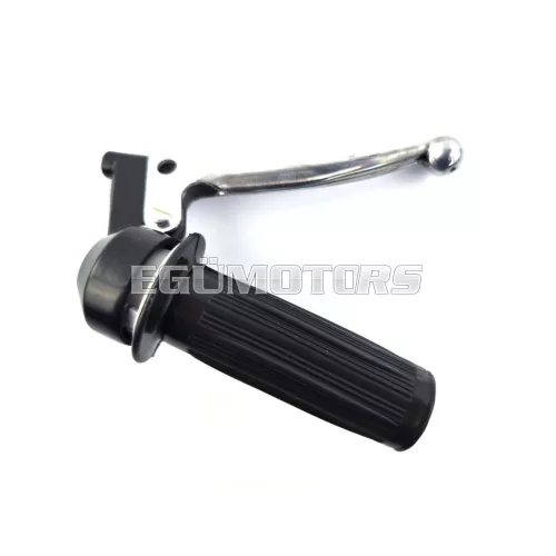 Gázmarkolat szerelvény fekete, golyós végű, 22mm,105mm, Zündapp, Kreidler, Hercules, Puch, DKW, KTM, moped, mokick