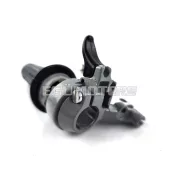 Gázmarkolat szerelvény alumínium 22mm, fekete, 105mm, Zündapp, Kreidler, Hercules, Puch, DKW, KTM moped, mokick