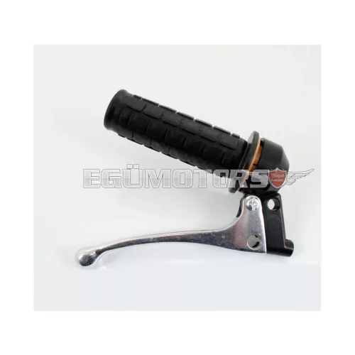 Gázmarkolat szerelvény fekete, alumínium, 22mm, 105mm, 26mm, Zündapp, Kreidler, Hercules, Puch, DKW, KTM, moped, mokick