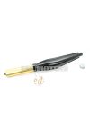 Exhaust black/gold 32mm 670mm for Zündapp CS, KS, GTS, ZR, ZD, ZL, C, Kreidler Florett LF, LH, RMC, Flory, Hercules Prima, MK, K 50, Ultra, Puch Maxi, Monza