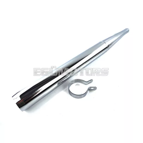 Kipufogó krómozott, 26mm, 690mm, Zündapp CS 448, ZD 25, 50, GTS C 50 Sport, Super 441, Sport 517, 529