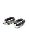 Pedals pair 9/16 black/silver for Zündapp, Kreidler, Hercules, Puch, DKW, Miele, NSU, Gritzner, Göricke
