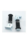 Footrest set black metal M8 57x27x34mm for Simson, Star, Schwalbe, Habicht, S, SR