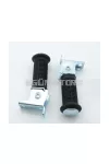 Lábtartó szett fekete/fém, M8 57x27x34mm, Simson, Star, Schwalbe, Habicht, S, SR