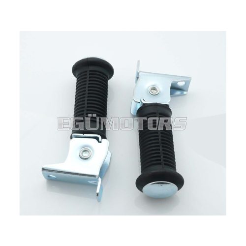 Footrest set black metal M8 57x27x34mm for Simson, Star, Schwalbe, Habicht, S, SR