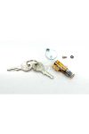 Steering lock brass 12mm with 2 keys for Zündapp CS, CX, ZD, KS, C, GTS, Piaggio Vespa Ape TM P 50, 90, DN 200, DS ET 3 125, Iris Primavera 75, KTM Bora Comet, EXC 250, 300, 450, 525, Six Days, SMC 660, SXC 625, Mobylette Mofa Moped, Hercules Prima M, MK