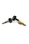 Steering wheel lock brass 8mm with 2 keys for Puch Maxi, Monza, Cobra, Racing, M 50, MS, DS, MV, Zündapp GTS, KS, CX, CS, ZD, ZA, A, ZR, ZL, ZX, ZS, X 30, Kreidler MF-2, MF 12, 13