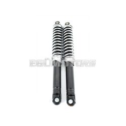   Shock absorber set 300mm adjustable black/silver 10mm/8mm for Zündapp, Kreidler, Hercules, Puch, moped, mokick, moped