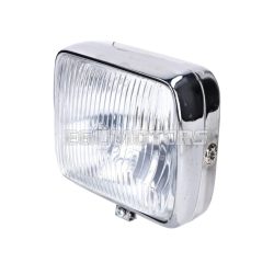 Headlight rectangular 18cm chrome for moped, moped, mokick