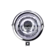 Fényszóró betét krómozott, kerek, 6V, 15W, 130mm, moped, mokick