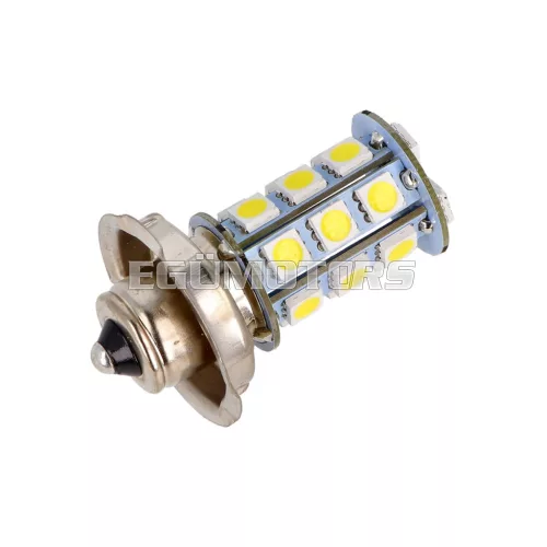 LED izzó / galléros lámpa, 6V, P26S, SMD, fehér