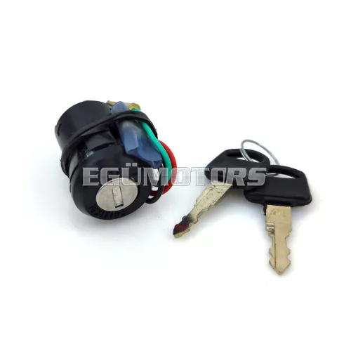 Gyújtáskapcsoló 4 pólusú, rögzítő konzollal és 2 kulccsal, Honda MT 5, 50, MB 50