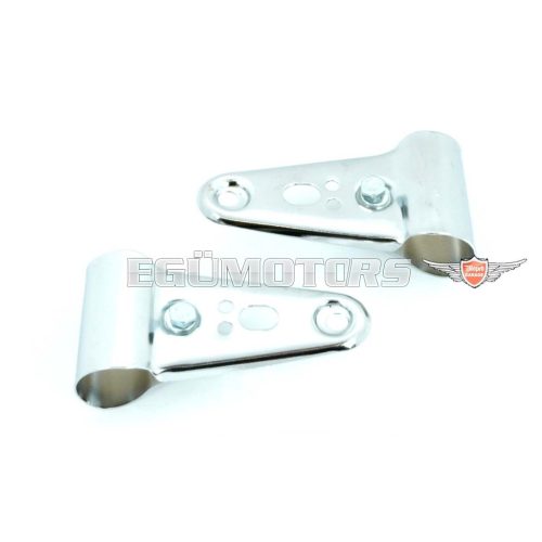 Headlight bracket set 26-30mm universal chrome for moped, moped, mokick