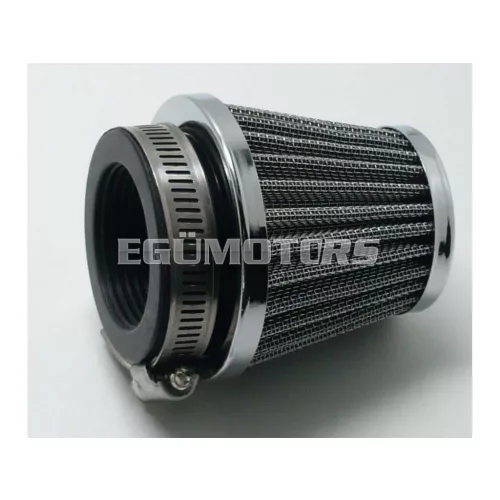 Légszűrő 48mm fekete-ezüst Zündapp, Kreidler, Hercules, Puch, Simson moped, mokick, KKR, robogó
