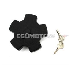   Tank cap lockable 40mm black with 2 keys for Zündapp GTS 50, KS 80, K CS, CX, Hai, C 50 Sport, Sport Combinette, Moped, Mokick, Kreidler Florett RS, RM, RMC, LF, LH, Eiertank, TM, Super 4, Hercules K, MK, KX, Ultra, Puch Monza, Imola, Mokick