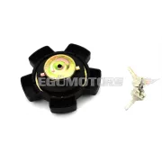 Tanksapka zárható, 40mm, fekete, 2 kulccsal, Zündapp GTS 50, KS 80, K CS, CX, Hai, C 50 Sport, Sport Combinette, Moped, Mokick, Kreidler Florett RS, RM, RMC, LF, LH, Eiertank, TM, Super 4, Hercules K, MK, KX, Ultra, Puch Monza, Imola, Mokick
