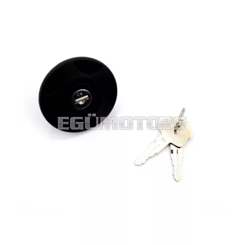 Tanksapka zárható 30mm, fekete, 2 kulccsal, Honda Camino, Tomos Hercules Prima M, Zündapp Bergsteiger ZD, ZR, ZA, ZL, ZX, ZS, Kreidler Flory MF, MP, Mofa, Moped