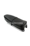 Seat bench black with tool compartment 610x230x110mm chrome strips for Kreidler, Florett LF, LH, TM, RM, RS