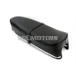   Seat bench black with tool compartment 610x230x110mm chrome strips for Kreidler, Florett LF, LH, TM, RM, RS