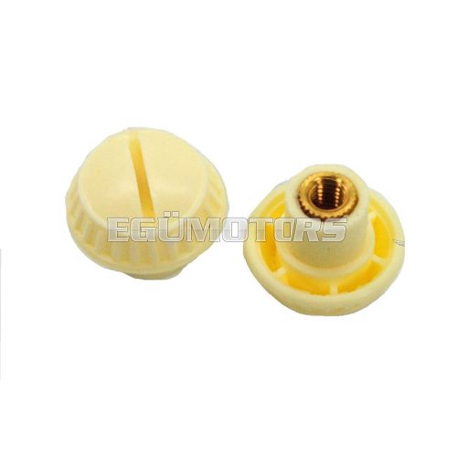 Screw set cream white M6 12mm for MBK, Mobylette