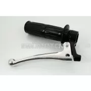 Gázmarkolat szerelvény alumínium, fekete, polírozott fékkarral Hercules, Zündapp, Kreidler, Puch, DKW, KTM, Rixe