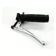 Gázmarkolat szerelvény alumínium, fekete, polírozott fékkarral Hercules, Zündapp, Kreidler, Puch, DKW, KTM, Rixe