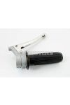 Throttle grip fitting aluminum grey with polished brake lever and black handle for Hercules, Zündapp, Kreidler, Puch, DKW, KTM, Rixe