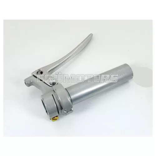 Gázmarkolat fém, ezüst, 22mm, 100mm, Zündapp, Kreidler, Hercules, Puch, KTM, DKW, Miele, Rixe, NSU, Gritzner, Bauer moped