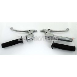   Throttle and clutch lever set with rubber grips for Zündapp, Hercules