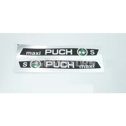 Tank sticker set 2 pieces colors silver black white green for Puch Maxi S