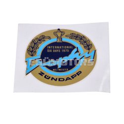 Sticker round 70mm Sixdays Trophy 1975-1976 for Zündapp