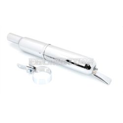   Exhaust chrome 28mm 370mm 50mm for Miele K 50, Hercules 215, 216, 217, Rixe, DKW, Gritzner, Göricke, Rabeneick