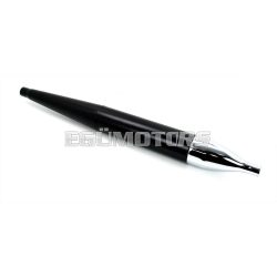   Exhaust cigar shape matt black chrome end cap 28mm 700mm for Zündapp GTS, KS, Hercules K MK, Kreidler Florett, Puch, Miele, DKW, Rixe Göricke, Griztner, KTM, Horex