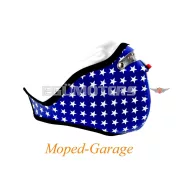Motoros maszk 2 mm, csillagok és csíkok mintával, moped, mokick