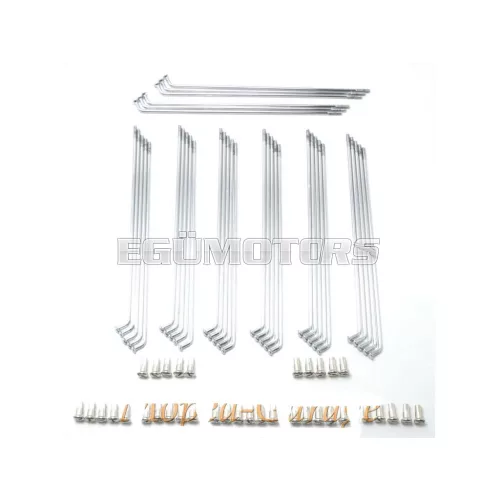 Küllő krómozott 2.6 x 166mm, küllőanyával, 36 darab, Puch, VZ