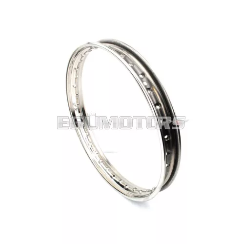 Felni rozsdamentes acél 1.5 x 17, 36 furat, 6.5mm, Kreidler Florett K 54/32 DB, Eiertank, RS, LF, LH, RM, TM, GT RMC, Zündapp KS 50, GTS C 50 Sport, Sport Combinette, Hercules MK