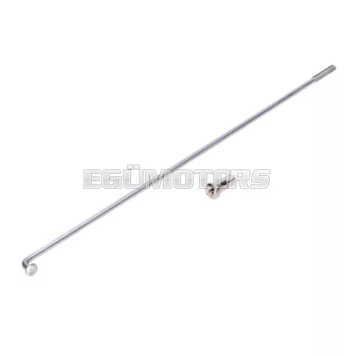 Küllő horganyzott 184mm, d=2.6mm, M3, küllőanyával, moped