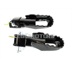   Footrest set black with retaining bolt spring locking pin for Yamaha, DT 50, 80, MX