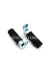 Footrest set 120mm 32mm black for Kreidler, Zündapp, Hercules, Puch, Simson, BMW, moped, moped, mokick, KKR, motorcycle