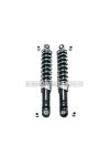 Shock absorber set black/chrome 240mm adjustable for Kreidler Flory, Zündapp, Hercules, Puch