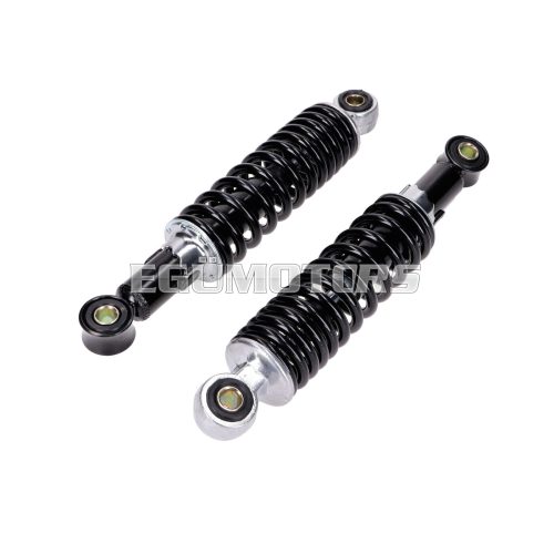 OEM Standard Lengéscsillapító szett, fekete, 240 mm, állítható, progresszív, Kreidler Flory, Zündapp, Hercules, Puch