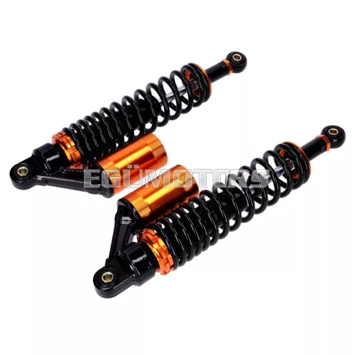 Lengéscsillapító készlet gáznyomásos, 360mm, állítható, fekete/réz, Simson KR51/2, S50, S51, S70, SR4-3, SR4-4, SR50, SR80