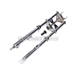   Sport első villa, krómozott, rugóval, 650mm, sárvédő tartóval, Peugeot 103 SP SPX