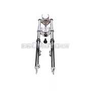 Sport első villa, krómozott, rugóval, 650mm, sárvédő tartóval, Peugeot 103 SP SPX